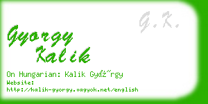 gyorgy kalik business card